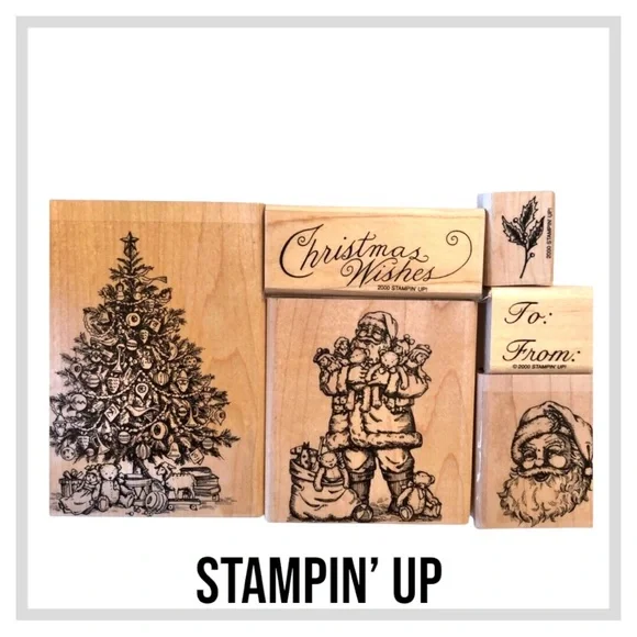 Stampin’ Up “Old Fashioned Christmas” Set of 6 Rubber Stamp Scrapbooking Cards - Picture 6 of 13